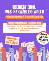 Infostand zur Kommunalwahl - Überlegt euch, was ihr wählt.