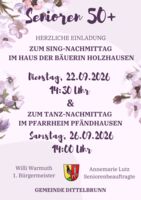 Einladung zum Tanznachmittag der Senioren 50+ der Gemeinde Dittelbrunn