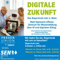 Seniorinnen und Senioren erhalten im BayernLab Lohr Einblicke in den digitalen Alltag und in Anwendungen künstlicher Intelligenz.