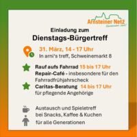 Fahrradcheck, Caritas-Beratung, Repair-Café - Dienstags-Bürgertreff