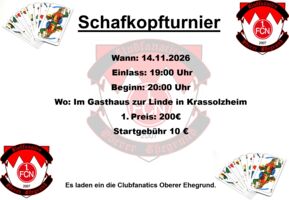 Schafkopfturnier der Clubfanatics Oberer Ehegrund -Krassolzheim