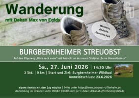 Wanderung mit Dekan von Egidy zum Burgbernheimer Streuobst