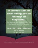 Im Vollmond - Licht des zarten Frühlings über die Höhenzüge des Vorspessarts.